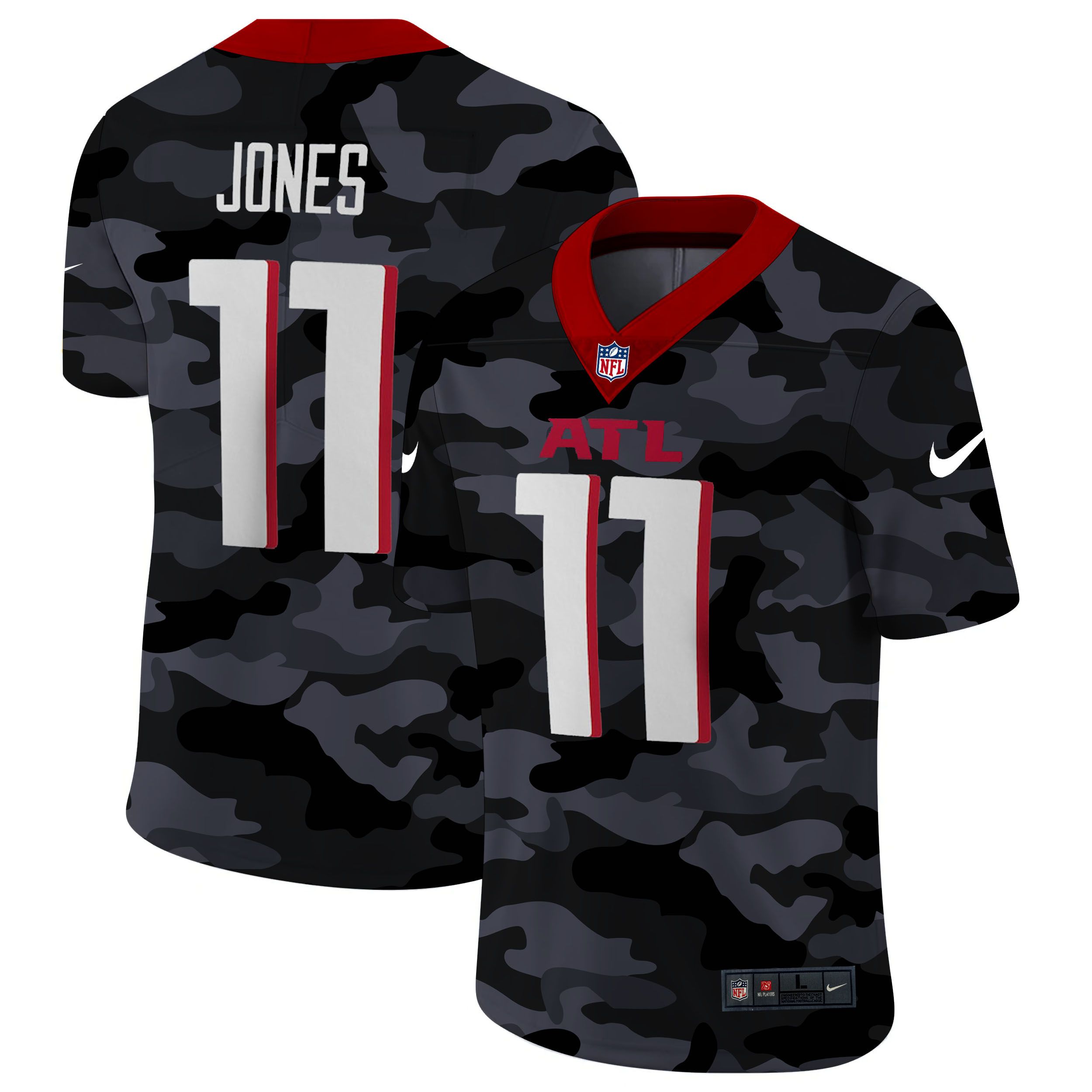Men Atlanta Falcons #11 Jones 2020 Nike 2ndCamo Salute to Service Limited NFL Jerseys->washington redskins->NFL Jersey